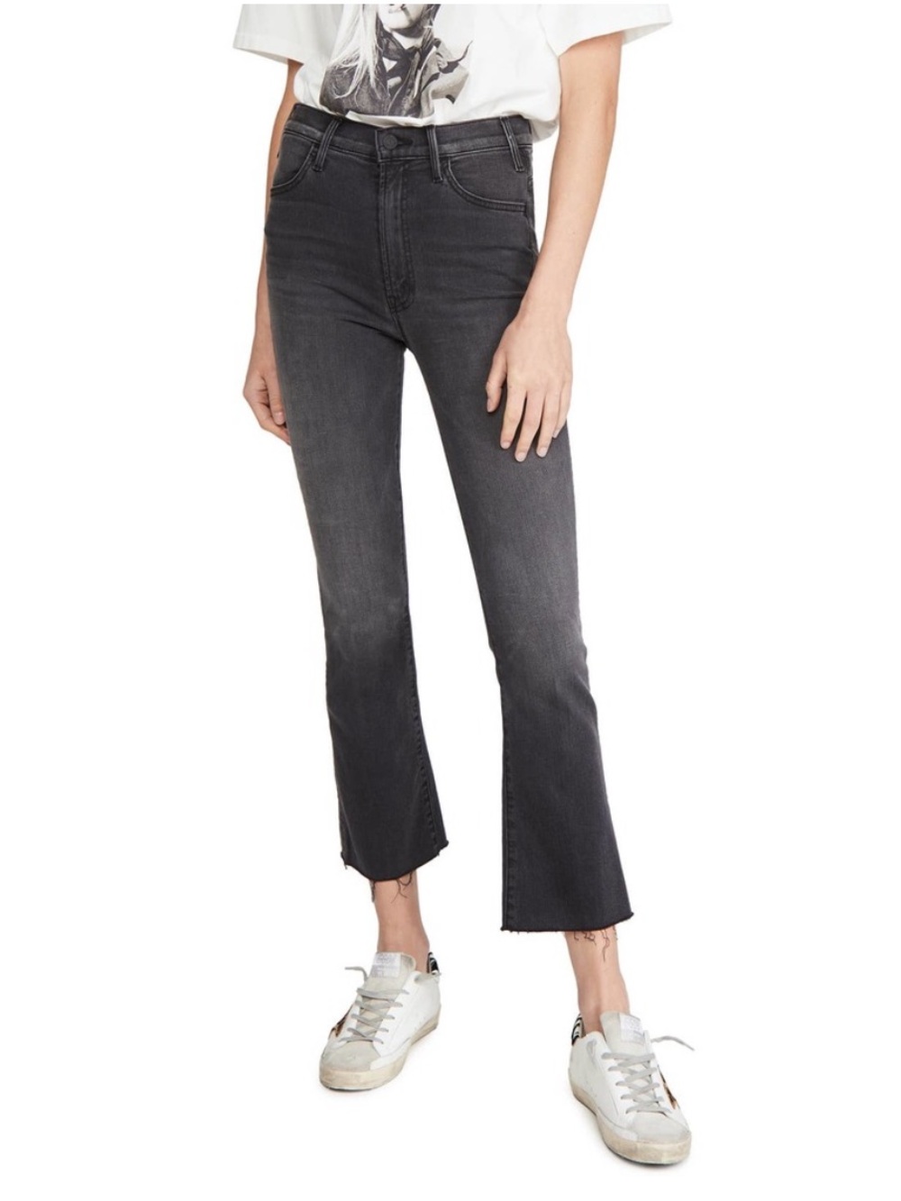 MOTHER Denim The Hustler Ankle Fray Jeans in Lighting up Lanterns Wash Size 31